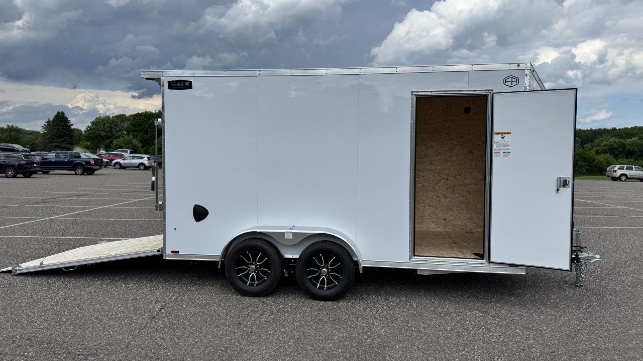 New Lightning 7x14 Aluminum Enclosed Trailer - Ramp Door!