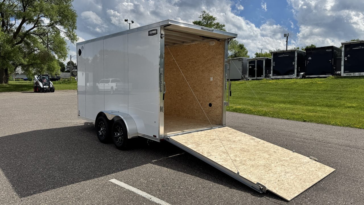 New Lightning 7x14 Aluminum Enclosed Trailer - Ramp Door!