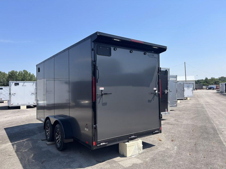 New 2026 Pace American 7 X 16 FT ENCLOSED CARGO TRAILER RAMP DOOR  BLACK OUT WITH REAR SPOILER