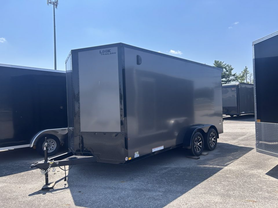 New 2026 Pace American 7 X 16 FT ENCLOSED CARGO TRAILER RAMP DOOR  BLACK OUT WITH REAR SPOILER