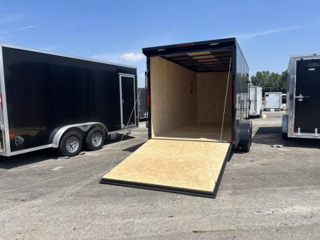 New 2026 Pace American 7 X 16 FT ENCLOSED CARGO TRAILER RAMP DOOR  BLACK OUT WITH REAR SPOILER