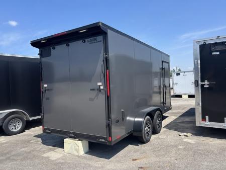 New 2026 Pace American 7 X 16 FT ENCLOSED CARGO TRAILER RAMP DOOR  BLACK OUT WITH REAR SPOILER