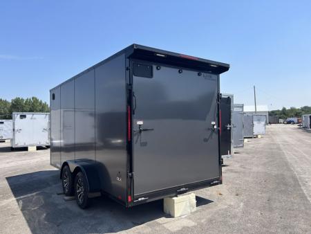 New 2026 Pace American 7 X 16 FT ENCLOSED CARGO TRAILER RAMP DOOR  BLACK OUT WITH REAR SPOILER