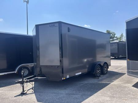 New 2026 Pace American 7 X 16 FT ENCLOSED CARGO TRAILER RAMP DOOR  BLACK OUT WITH REAR SPOILER