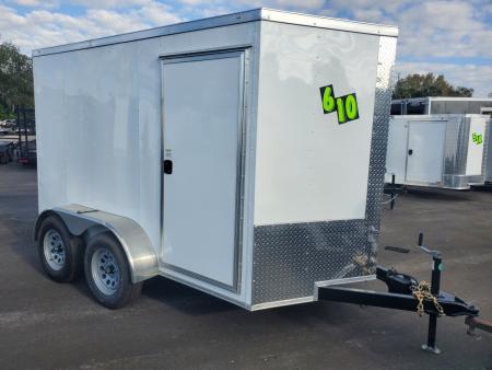 New 2026 Rock Solid Cargo 6X10 TA Cargo / Enclosed Trailer WITH REAR RAMP DOOR WITH FLAP, 6'3  INTERIOR HEIGHT, 4 D RINGS