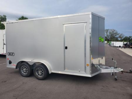 New 2027 ALCOM 7.5X14 TA 7000 LB GVWR Cargo / Enclosed Trailer WITH 7'1  HEIGHT, REAR SPOILER, MAG WHEELS, .080 POLYCORE EXTERIOR, TRANSLUCENT ROOF, FULL TUBE FRAME