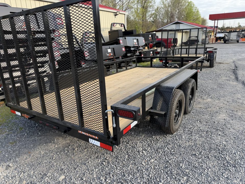 New 2026 Down 2 Earth 82X14 Tandem Axle Utility Trailer, Tube Top Rail, Spring Assist Gate