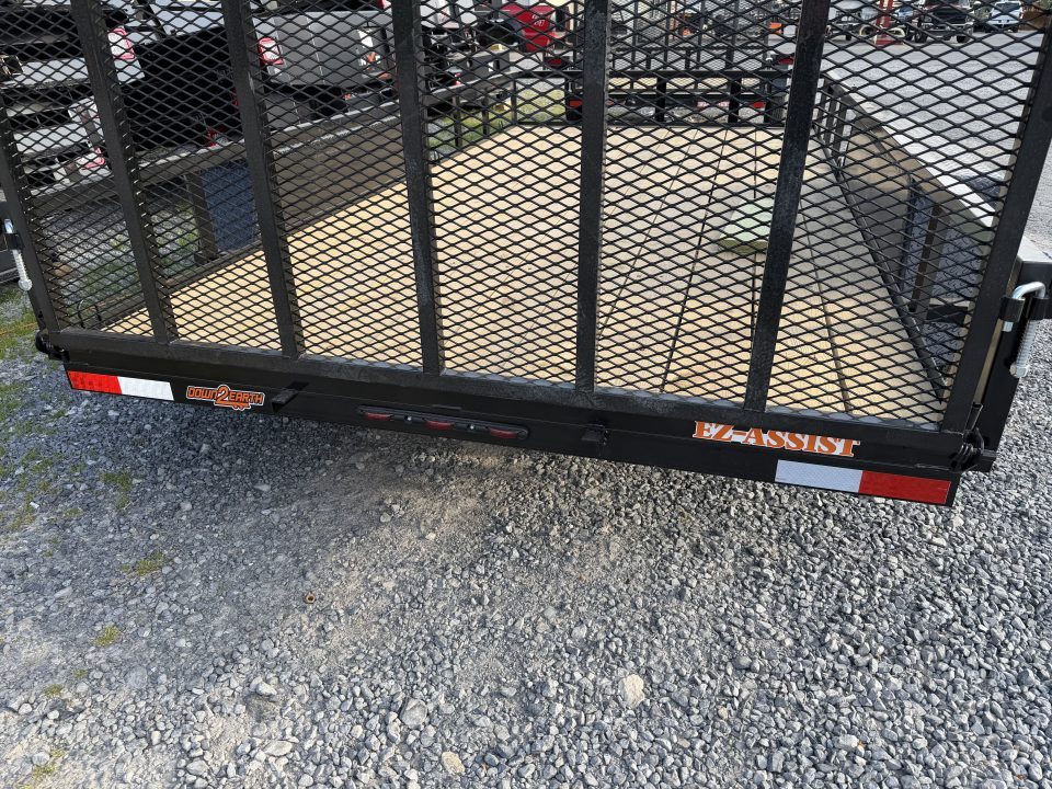 New 2026 Down 2 Earth 82X14 Tandem Axle Utility Trailer, Tube Top Rail, Spring Assist Gate