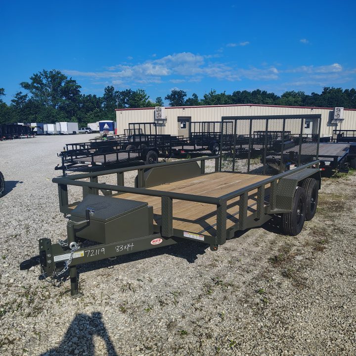 New 2026 MEB 83x14 TA , 2' Dovetail with 30" gate or straight deck with 48" gate,, pipe rails, 3.5k axles, Hunting package Utility Trailer