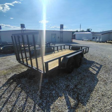 New 2026 MEB 83x14 TA , 2' Dovetail with 30" gate or straight deck with 48" gate,, pipe rails, 3.5k axles, Hunting package Utility Trailer