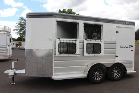New 2027 Trails West Sierra II 2 Horse Trailer w/ Broom Closet for extra storage