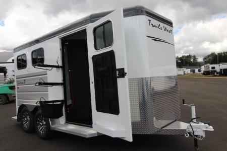 New 2027 Trails West Sierra II 2 Horse Trailer w/ Broom Closet for extra storage