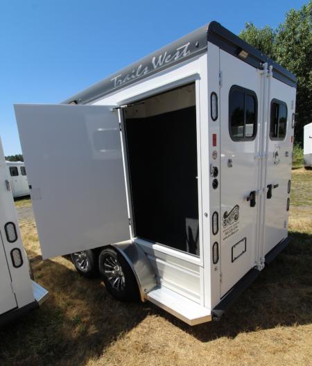 New 2027 Trails West Sierra II 2 Horse Trailer w/ Broom Closet for extra storage