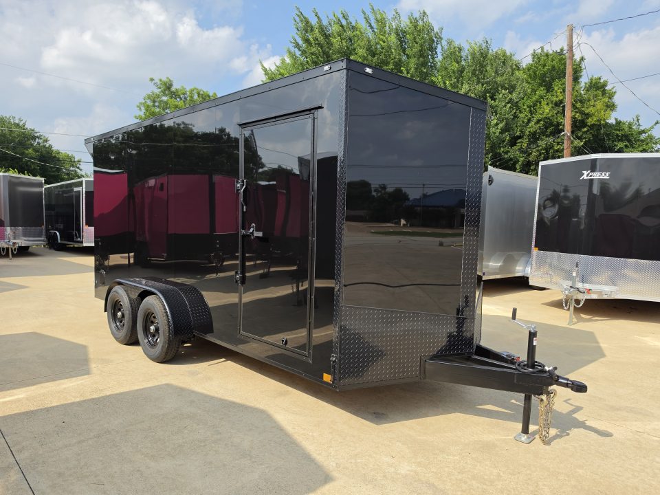 New 7x16 TA3 Screwless Enclosed Trailer | Blackout | Spoiler Package | 10K | 7' Interior | .08 Polycor | Dexter Axles | 1161