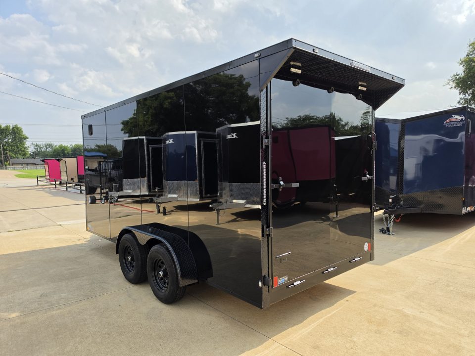 New 7x16 TA3 Screwless Enclosed Trailer | Blackout | Spoiler Package | 10K | 7' Interior | .08 Polycor | Dexter Axles | 1161