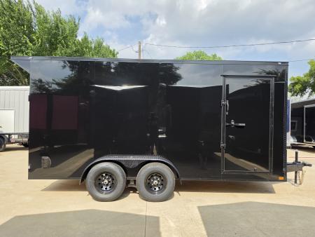 New 7x16 TA3 Screwless Enclosed Trailer | Blackout | Spoiler Package | 10K | 7' Interior | .08 Polycor | Dexter Axles | 1161