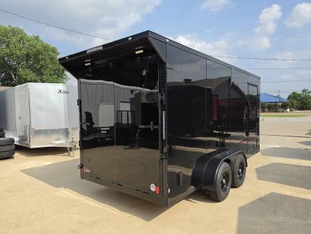 New 7x16 TA3 Screwless Enclosed Trailer | Blackout | Spoiler Package | 10K | 7' Interior | .08 Polycor | Dexter Axles | 1161