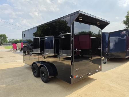 New 7x16 TA3 Screwless Enclosed Trailer | Blackout | Spoiler Package | 10K | 7' Interior | .08 Polycor | Dexter Axles | 1161