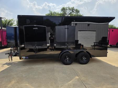 New 7x16 TA3 Screwless Enclosed Trailer | Blackout | Spoiler Package | 10K | 7' Interior | .08 Polycor | Dexter Axles | 1161