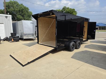 New 7x16 TA3 Screwless Enclosed Trailer | Blackout | Spoiler Package | 10K | 7' Interior | .08 Polycor | Dexter Axles | 1161