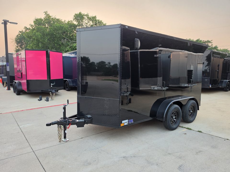New 2026 New 6x12 TA Screwless Enclosed Trailer | Blackout | Spoiler Package | .08 Polycor | Dexter Axles | 1162