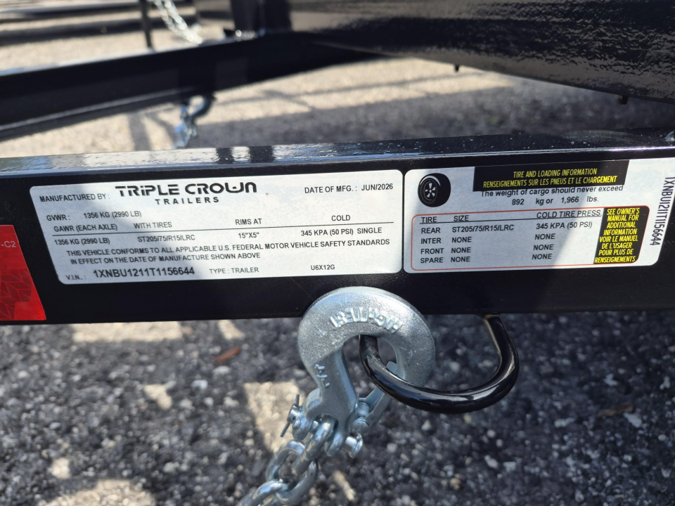 New 2026 Triple Crown Trailers 6x12 Utility Trailer with Ramp Gate – Lightweight 2,990 GVWR Hauler