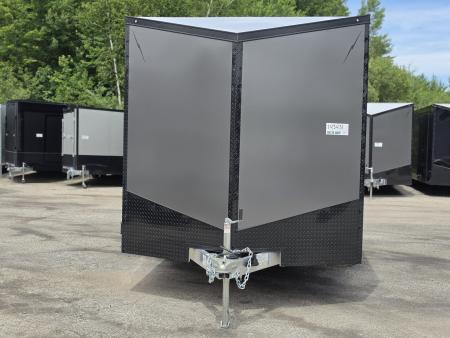 New 7.5 X 14 CARGO ENCLOSED ALL ALUMINUM BLACK OUT PKG 2027 LIGHTNING REAR RAMP DOOR
