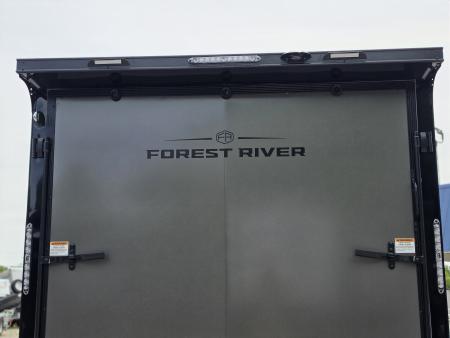 New 7.5 X 14 CARGO ENCLOSED ALL ALUMINUM BLACK OUT PKG 2027 LIGHTNING REAR RAMP DOOR