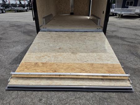 New 7.5 X 14 CARGO ENCLOSED ALL ALUMINUM BLACK OUT PKG 2027 LIGHTNING REAR RAMP DOOR