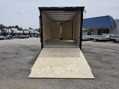 New 7.5 X 14 CARGO ENCLOSED ALL ALUMINUM BLACK OUT PKG 2027 LIGHTNING REAR RAMP DOOR