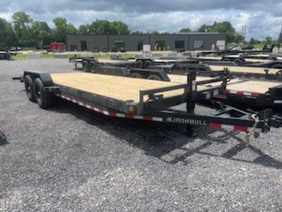 New 2027 Iron Bull 83x22 14000 GVWR 2' Dove Tail w/Slide in Ramps Equipment Trailer