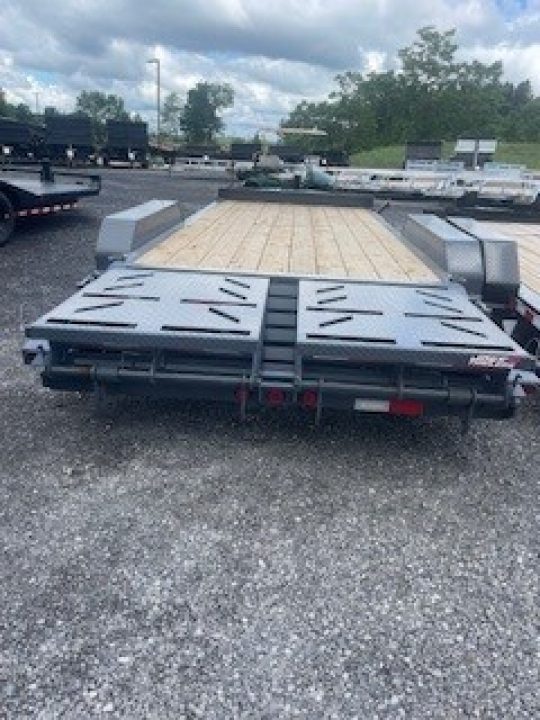 New 2026 Iron Bull 83x18 14000 GVWR 3' Dove Tail W/Rampage Ramps Equipment Trailer