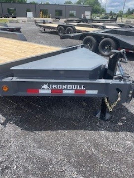 New 2026 Iron Bull 83x18 14000 GVWR 3' Dove Tail W/Rampage Ramps Equipment Trailer
