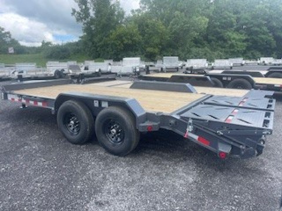 New 2026 Iron Bull 83x18 14000 GVWR 3' Dove Tail W/Rampage Ramps Equipment Trailer