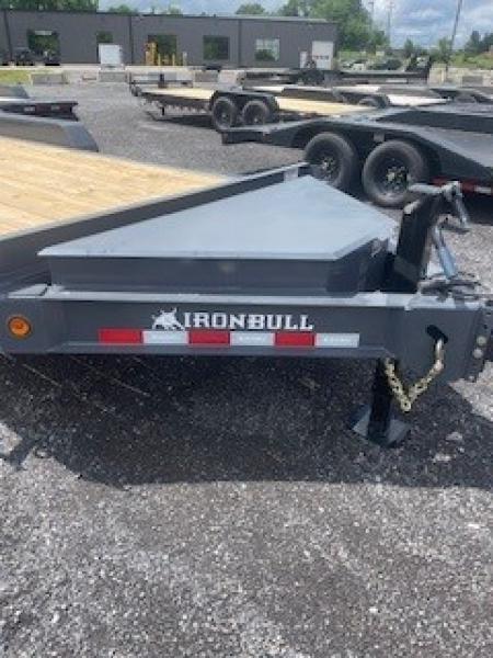 New 2026 Iron Bull 83x18 14000 GVWR 3' Dove Tail W/Rampage Ramps Equipment Trailer
