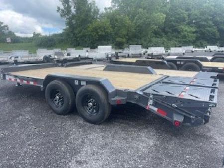 New 2026 Iron Bull 83x18 14000 GVWR 3' Dove Tail W/Rampage Ramps Equipment Trailer