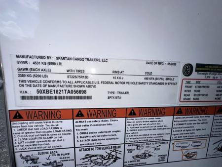 New 2026 Spartan Cargo SP7X16TA Cargo / Enclosed Trailer