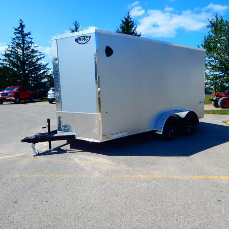 New 2026 Impact Trailers 7 X 14 Quake Flat Top V-Nose 7K Cargo / Enclosed Trailer