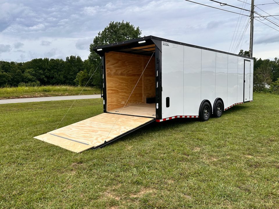New 2026 Rock Solid Cargo 8.5x28 Car Hauler-7000LB Spread Torsion- HD Ramp- 10" Bogey Wheels