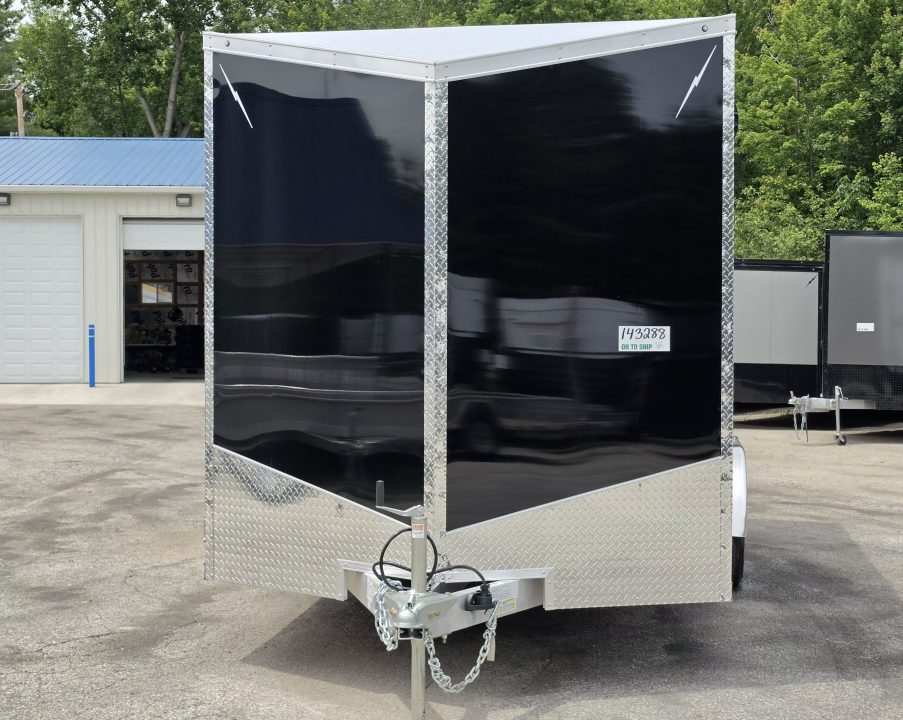 New 7.5 X 16 CARGO ENCLOSED ALL ALUMINUM 2027 LIGHTNING REAR RAMP DOOR