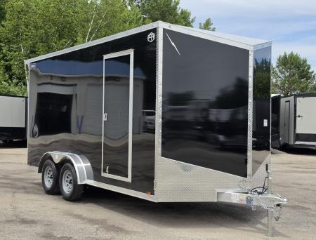 New 7.5 X 16 CARGO ENCLOSED ALL ALUMINUM 2027 LIGHTNING REAR RAMP DOOR