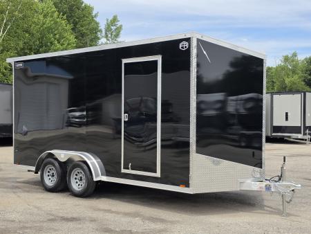 New 7.5 X 16 CARGO ENCLOSED ALL ALUMINUM 2027 LIGHTNING REAR RAMP DOOR