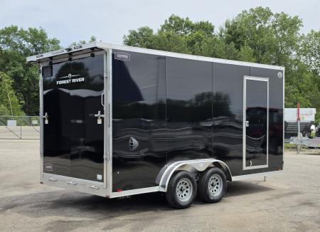 New 7.5 X 16 CARGO ENCLOSED ALL ALUMINUM 2027 LIGHTNING REAR RAMP DOOR