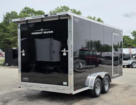 New 7.5 X 16 CARGO ENCLOSED ALL ALUMINUM 2027 LIGHTNING REAR RAMP DOOR