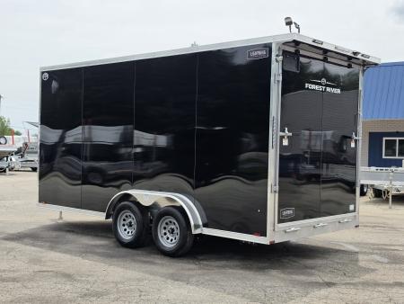 New 7.5 X 16 CARGO ENCLOSED ALL ALUMINUM 2027 LIGHTNING REAR RAMP DOOR