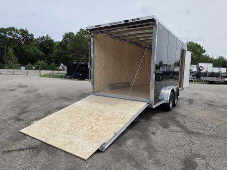 New 7.5 X 16 CARGO ENCLOSED ALL ALUMINUM 2027 LIGHTNING REAR RAMP DOOR