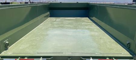 New Horizon LZ7 14'x 83" Dump Trailer: Military Green, 14K GVWR, Spare