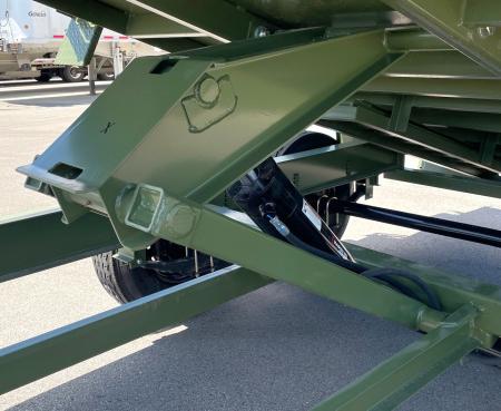 New Horizon LZ7 14'x 83" Dump Trailer: Military Green, 14K GVWR, Spare