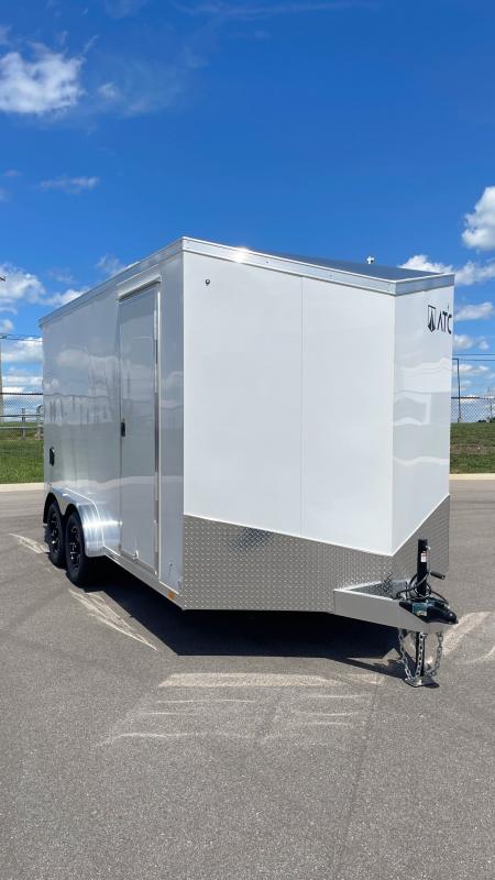 New ATC 7.5' x 14' STo 450 / MC300 Motorcycle Trailer: Finished Interior, Airline Track, Spare