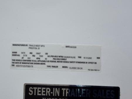 New 2026 Trails West 3H GN Classic 7'6" TALL
